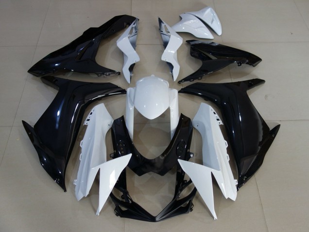 2011-2024 Blanc Brillant & Noir GSXR 600-750 Carénage Moto 2011-2024 Blanc Brillant & Noir GSXR 600-750 Carénage Moto