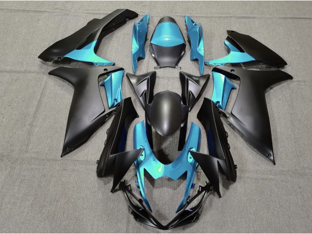 2011-2024 Bleu Clair & Noir Mat GSXR 600-750 Carénage Moto 2011-2024 Bleu Clair & Noir Mat GSXR 600-750 Carénage Moto