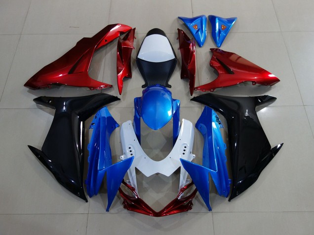2011-2024 Bleu / Noir / Rouge GSXR 600-750 Carénage Moto 2011-2024 Bleu / Noir / Rouge GSXR 600-750 Carénage Moto