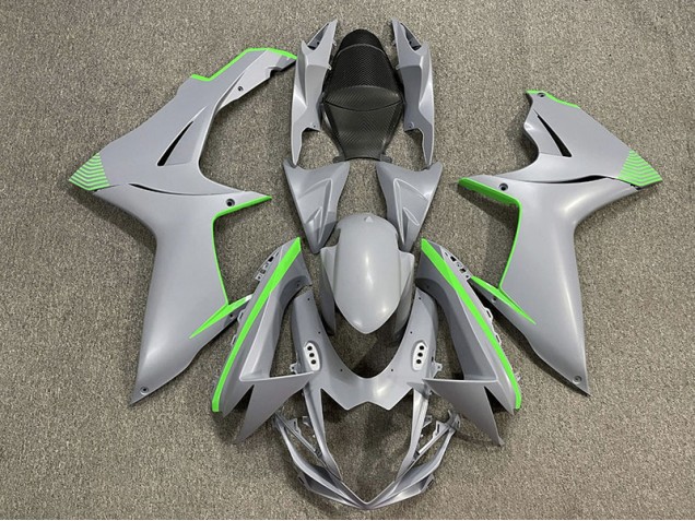 2011-2024 Gris Nardo Mat & Accents Verts GSXR 600-750 Carénage Moto 2011-2024 Gris Nardo Mat & Accents Verts GSXR 600-750 Carénage Moto
