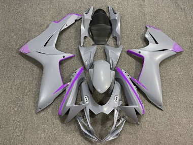 2011-2024 Gris Nardo Mat & Accents Violets GSXR 600-750 Carénage Moto