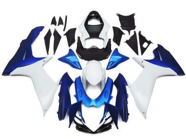 2011-2024 Kit De Style Uni Blanc & Bleu GSXR 600-750 Carénage Moto