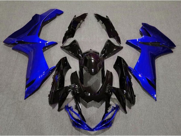 2011-2024 Noir Brillant & Bleu Aqua GSXR 600-750 Carénage Moto 2011-2024 Noir Brillant & Bleu Aqua GSXR 600-750 Carénage Moto