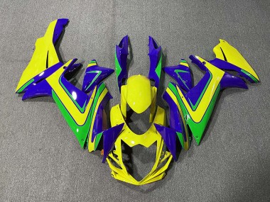 2011-2024 Orange Vert & Bleu GSXR 600-750 Carénage Moto