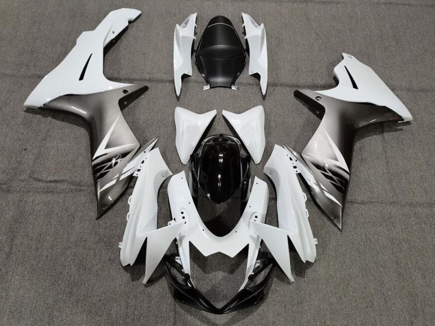 2011-2024 Style Blanc Brillant & Argent GSXR 600-750 Carénage Moto 2011-2024 Style Blanc Brillant & Argent GSXR 600-750 Carénage Moto