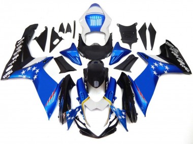 2011-2024 Style Bleu Avec Des Étoiles Rouges GSXR 600-750 Carénage Moto