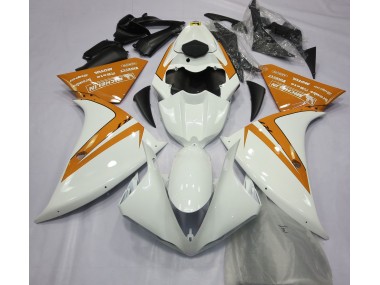 2012-2014 Blanc Brillant & Orange R1 Carénage Moto