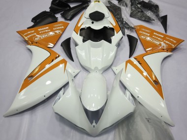 2012-2014 Blanc Brillant & Orange R1 Carénage Moto