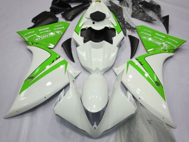 2012-2014 Blanc Brillant & Vert R1 Carénage Moto
