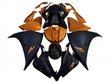 2012-2014 Noir Mat & Orange R1 Carénage Moto
