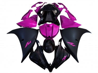 2012-2014 Noir Mat & Rose R1 Carénage Moto