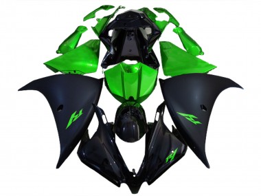 2012-2014 Noir Mat & Vert R1 Carénage Moto
