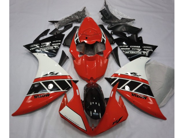 2012-2014 Rouge Brillant Blanc & Noir R1 Carénage Moto 2012-2014 Rouge Brillant Blanc & Noir R1 Carénage Moto
