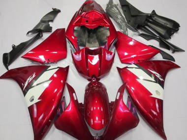 2012-2014 Rouge Brillant & Blanc R1 Carénage Moto