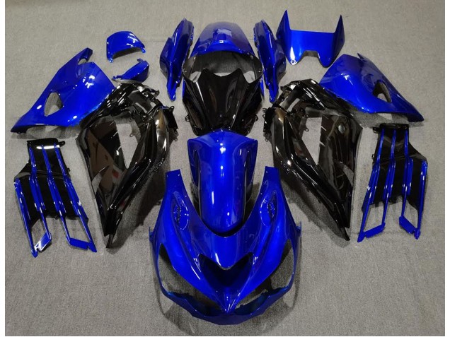 2012-2021 Bleu Brillant & Noir ZX14R Carénage Moto 2012-2021 Bleu Brillant & Noir ZX14R Carénage Moto