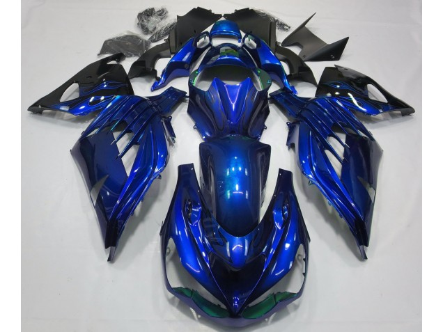 2012-2021 Bleu Océan Brillant ZX14R Carénage Moto 2012-2021 Bleu Océan Brillant ZX14R Carénage Moto