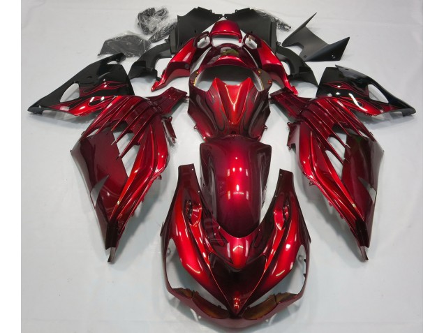 2012-2021 Rouge Feu Brillant ZX14R Carénage Moto 2012-2021 Rouge Feu Brillant ZX14R Carénage Moto