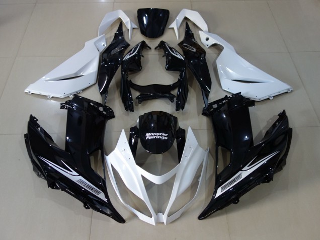 2013-2018 Blanc Nacré & Noir ZX6R Carénage Moto 2013-2018 Blanc Nacré & Noir ZX6R Carénage Moto