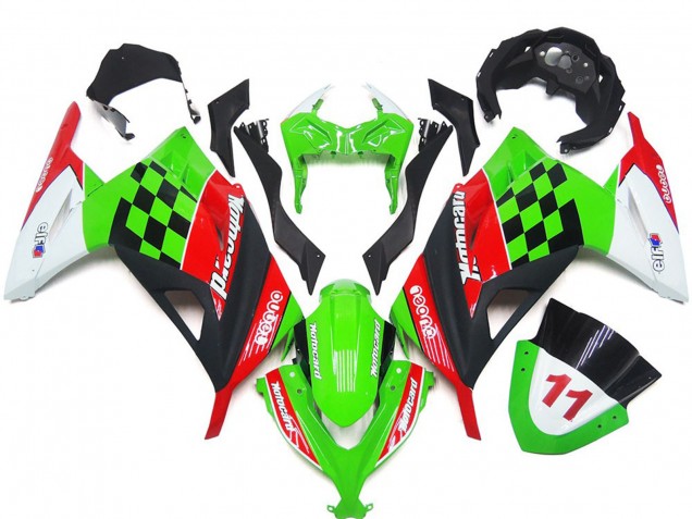 2013-2018 Carreaux Rouges & Noirs Brillants Ninja 300 Carénage Moto 2013-2018 Carreaux Rouges & Noirs Brillants Ninja 300 Carénage Moto