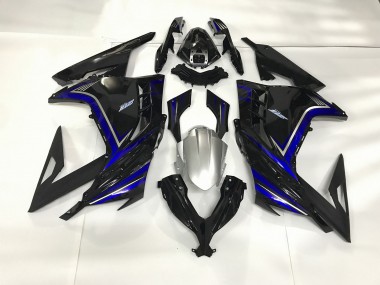 2013-2018 Noir Brillant & Bleu Ninja 300 Carénage Moto