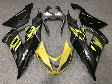 2013-2018 Noir Brillant & Jaune ZX6R Carénage Moto