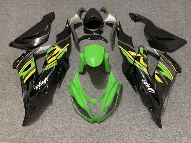 2013-2018 Noir Brillant & Vert Racing ZX6R Carénage Moto 2013-2018 Noir Brillant & Vert Racing ZX6R Carénage Moto