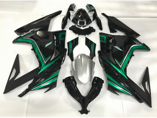 2013-2018 Noir Brillant & Vert Émeraude Ninja 300 Carénage Moto 2013-2018 Noir Brillant & Vert Émeraude Ninja 300 Carénage Moto
