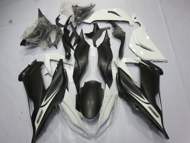 2013-2018 Noir Mat Blanc ZX6R Carénage Moto 2013-2018 Noir Mat Blanc ZX6R Carénage Moto