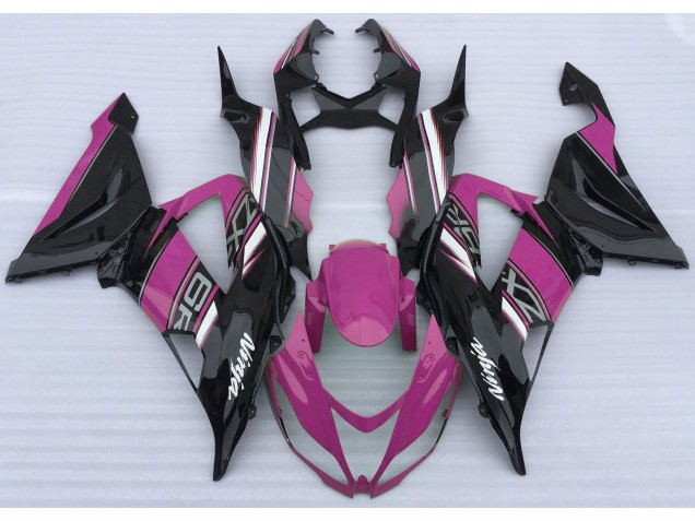 2013-2018 Rose Brillant & Noir ZX6R Carénage Moto 2013-2018 Rose Brillant & Noir ZX6R Carénage Moto