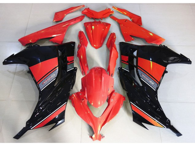 2013-2018 Rouge Bonbon & Noir Ninja 300 Carénage Moto 2013-2018 Rouge Bonbon & Noir Ninja 300 Carénage Moto