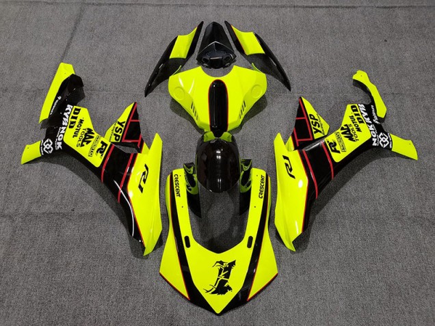 2015-2019 Floro Jaune & Noir R1 Carénage Moto 2015-2019 Floro Jaune & Noir R1 Carénage Moto