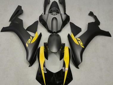 2015-2019 Noir Mat & Jaune R1 Carénage Moto