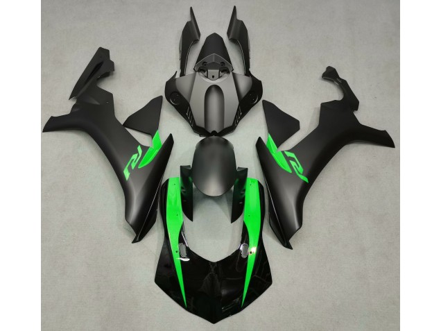 2015-2019 Noir Mat & Vert R1 Carénage Moto 2015-2019 Noir Mat & Vert R1 Carénage Moto