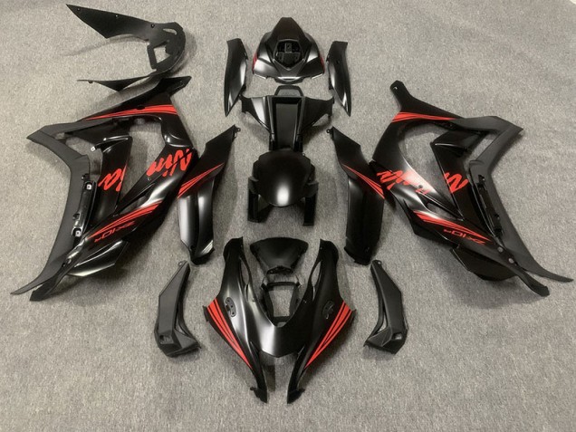2016-2019 Noir Mat & Rouge ZX10R Carénage Moto 2016-2019 Noir Mat & Rouge ZX10R Carénage Moto