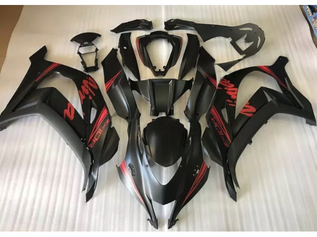 2016-2019 Noir Satiné & Rouge ZX10R Carénage Moto 2016-2019 Noir Satiné & Rouge ZX10R Carénage Moto