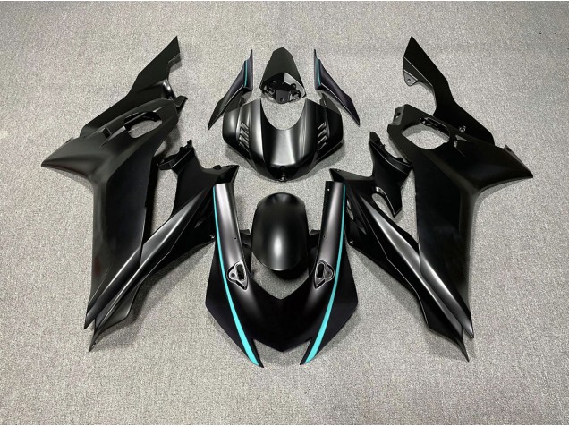 2017-2021 Accents Noir Mat & Bleu Sarcelle R6 Carénage Moto 2017-2021 Accents Noir Mat & Bleu Sarcelle R6 Carénage Moto