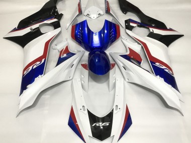 2017-2021 Blanc Brillant & Bleu Profond R6 Carénage Moto