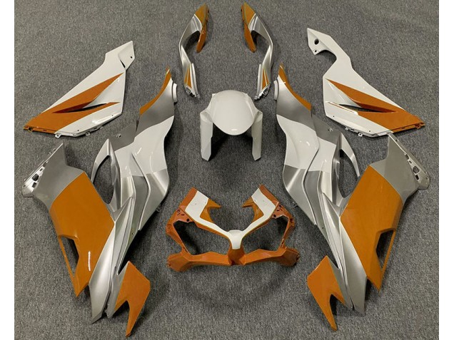 2019-2023 Orange Blanc & Argent ZX6R Carénage Moto 2019-2023 Orange Blanc & Argent ZX6R Carénage Moto