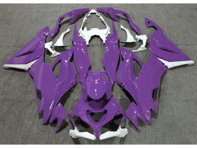 2019-2023 Violet Brillant & Blanc ZX6R Carénage Moto 2019-2023 Violet Brillant & Blanc ZX6R Carénage Moto